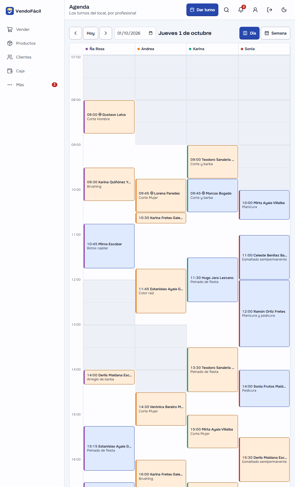 La agenda en la tablet