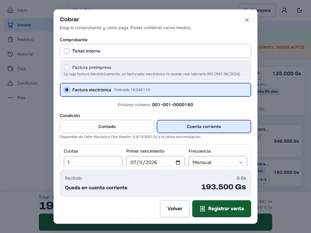 Cobrar a cuenta corriente: factura electrónica, una cuota mensual, y lo que le queda disponible al taller